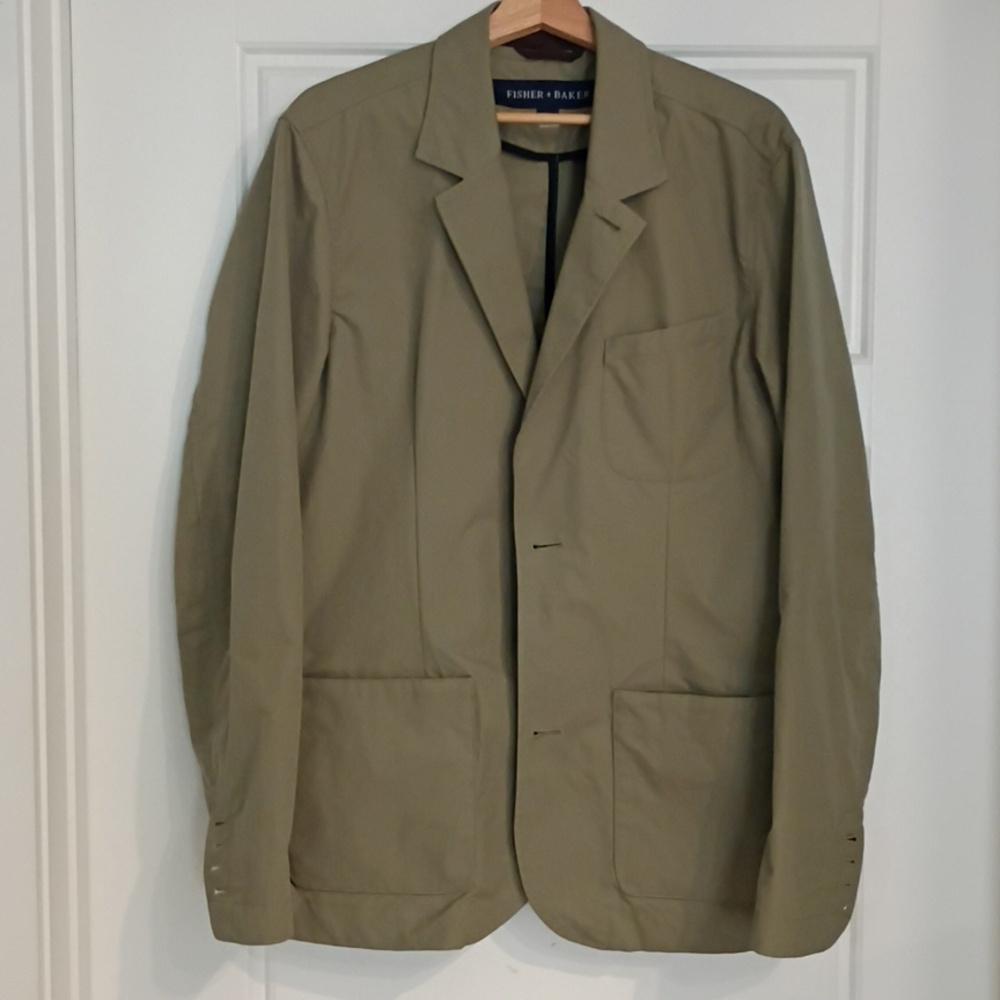 Fisher + Baker Thompson Blazer Jacket Men's Green Navy Blue $448 Retail